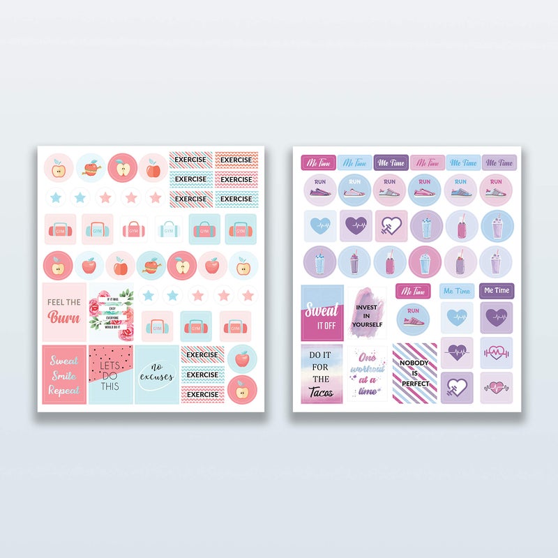Lamare Workout, Fitness & Food Planner Stickers for Adults â€“ Motivational, Aesthetic, and Encouraging Stickers for Journaling - Image 2